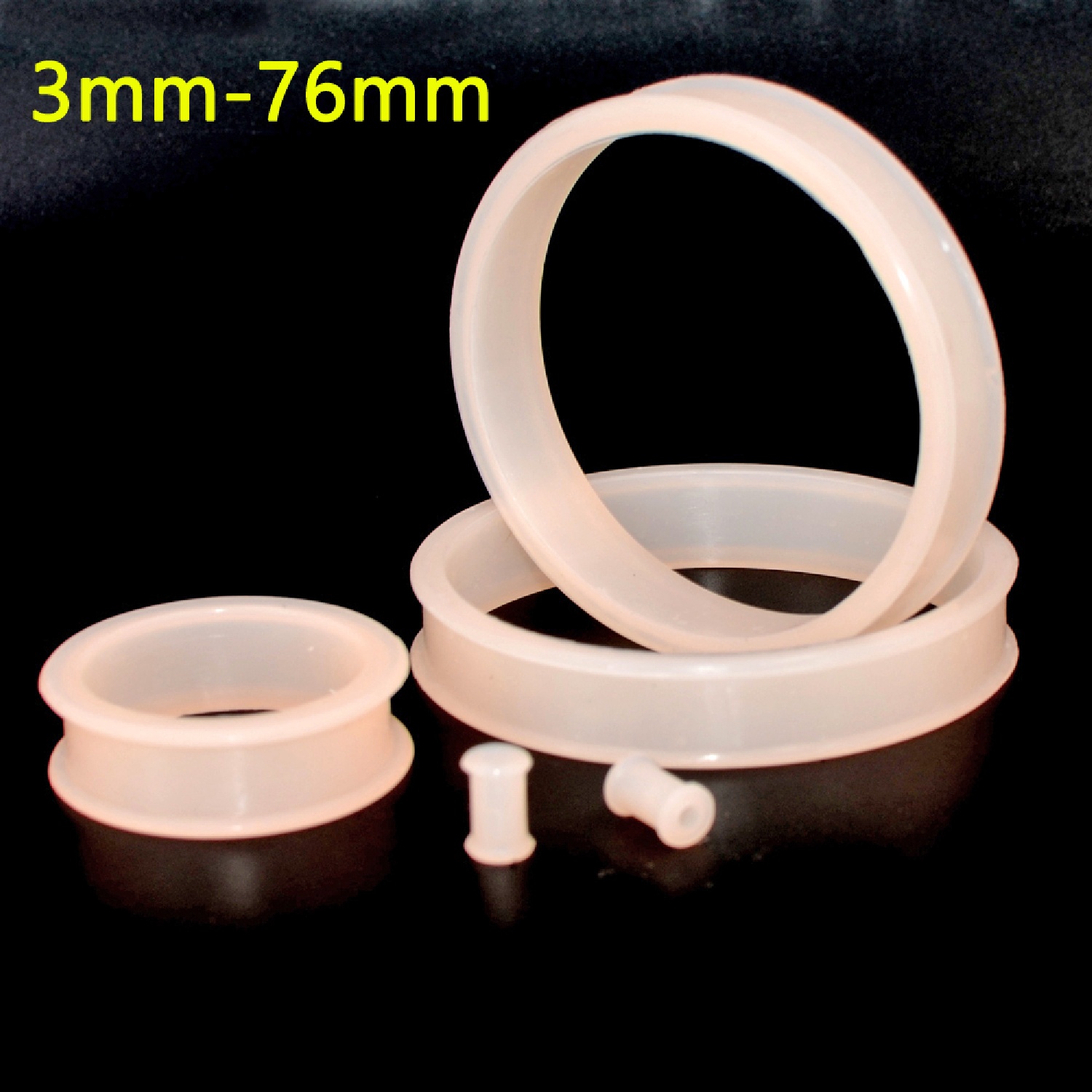 2pcs Supersize 가동 가능한 실리콘 두 배  - Body Jewelry Ear Gauges 리뷰 및 가격