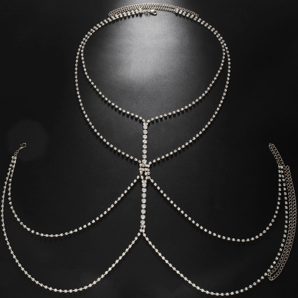 금은 도금 합금 라운드 투명 라인스톤 멀티 레이어 바디 - Body Jewelry Harness 리뷰 및 가격