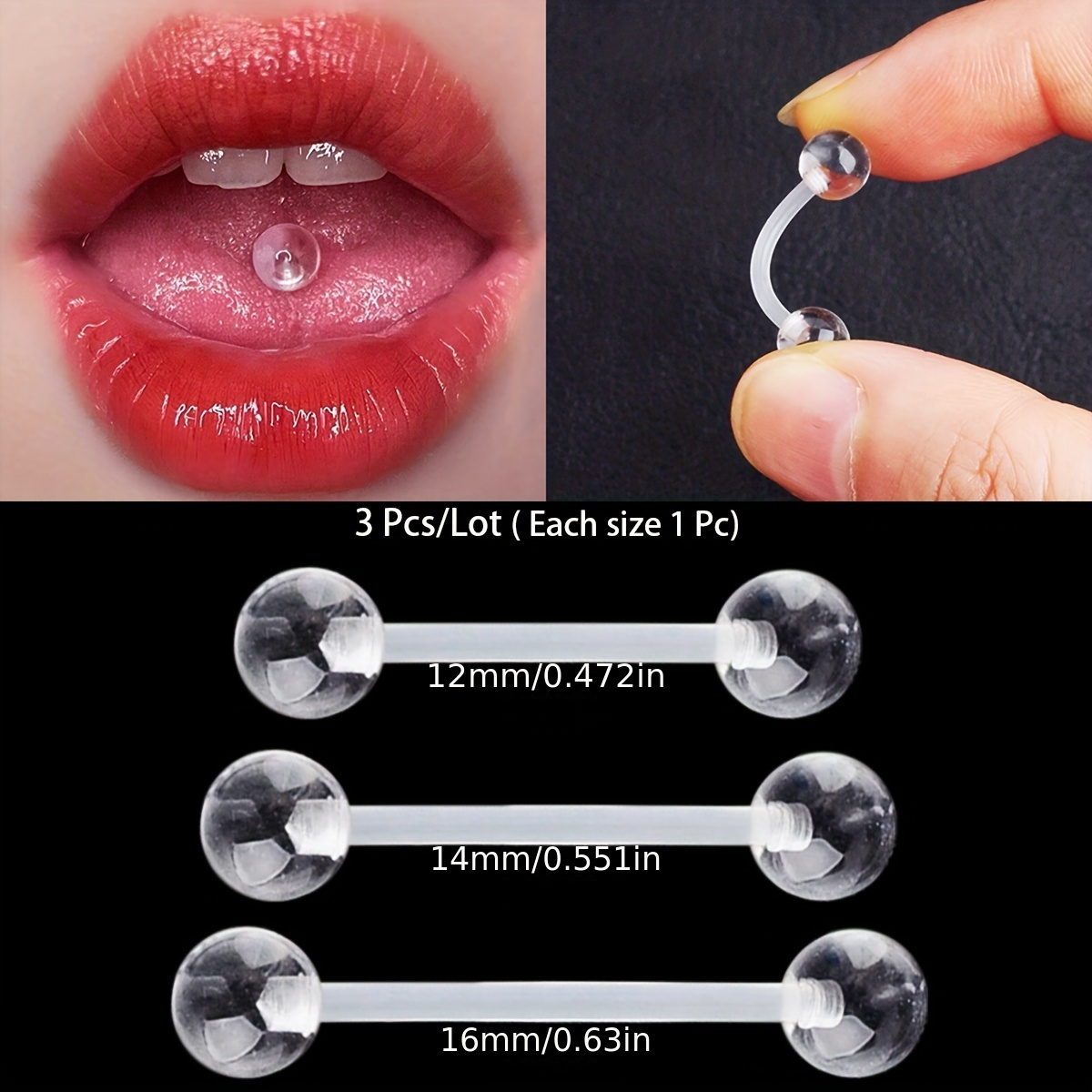 3 개/대 (각 크기 1 개) 부드러운 투명 보이지 않 - Body Jewelry Store 리뷰 및 가격
