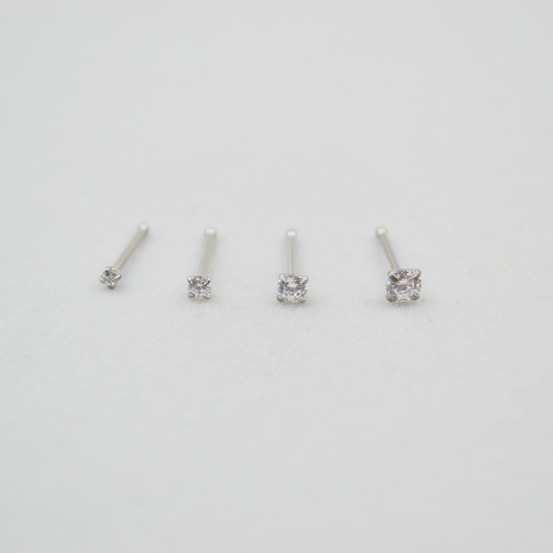 실버 컬러 지르콘 코 스터드 수술용 스틸 콧구멍 뼈 핀 - Nostril Screw Pin 리뷰 및 가격