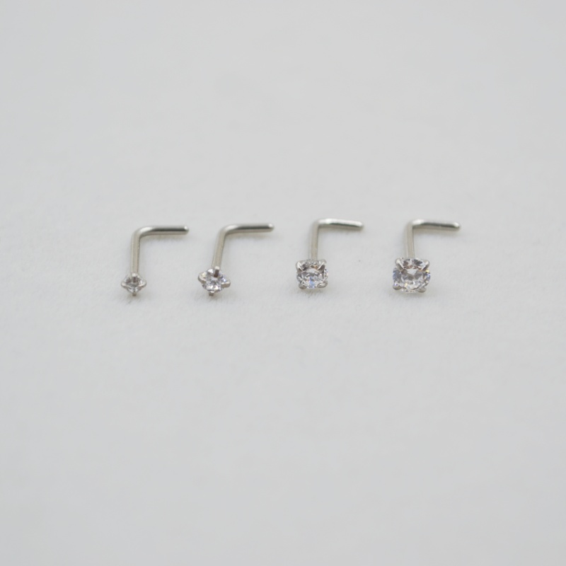 실버 컬러 지르콘 코 스터드 수술용 스틸 콧구멍 뼈 핀 - Nostril Screw Pin 리뷰 및 가격