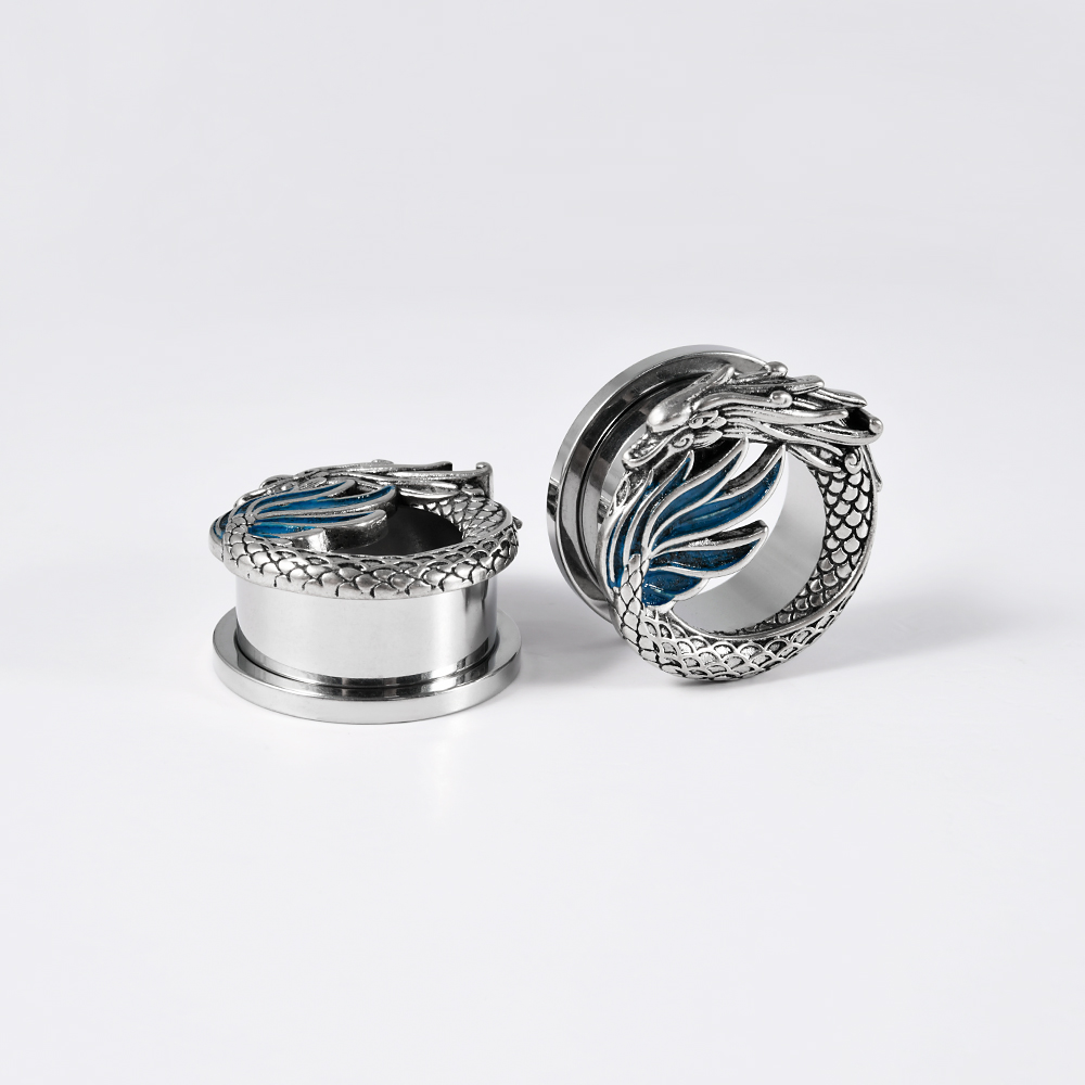 1-2PCS 빈티지 Chiness 드래곤 이어 터널 및 - Body Jewelry Ear Gauges 리뷰 및 가격