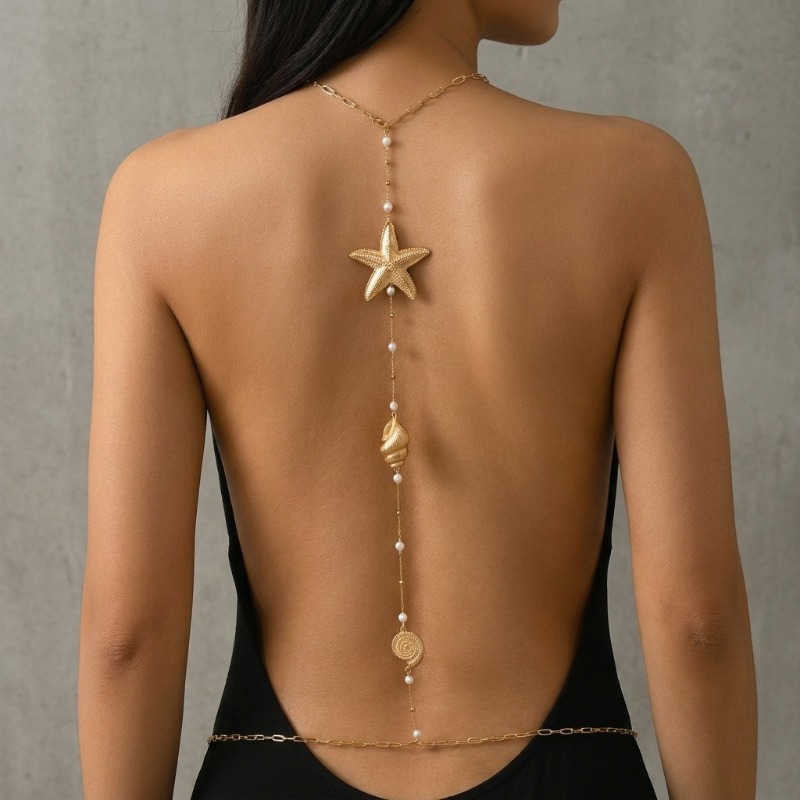 맞춤형 패션 트렌드 섹시 백 체인, 불가사리 쉘 모조  - Body Jewelry Trend 리뷰 및 가격
