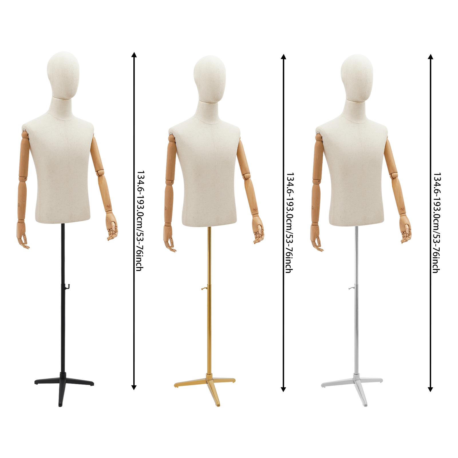 53-76인치 조절 가능한 남성 상체 마네킹, 다양한  - Body Jewelry Store 리뷰 및 가격