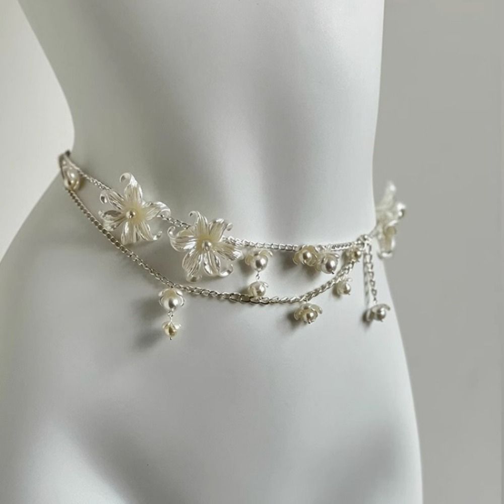 패션 우아한 진주 허리 체인 허리 액세서리 다용도 플로 - Body Jewelry Waist Chains 리뷰 및 가격