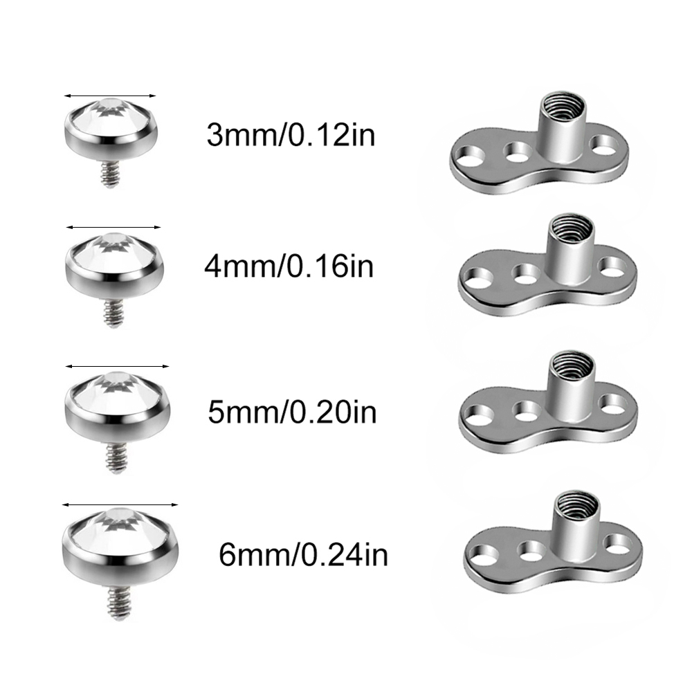 9PCS-1PC 수술용 강철 스킨 다이버 더멀 앵커 탑 - Body Jewelry Dermal 리뷰 및 가격