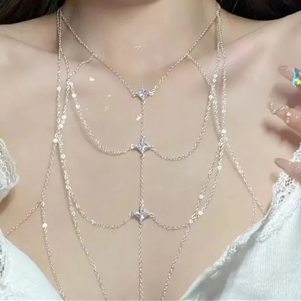 바디 주얼리 글리터 라인스톤 버스트 체인 멀티 레이어  - Body Jewelry Trend 리뷰 및 가격