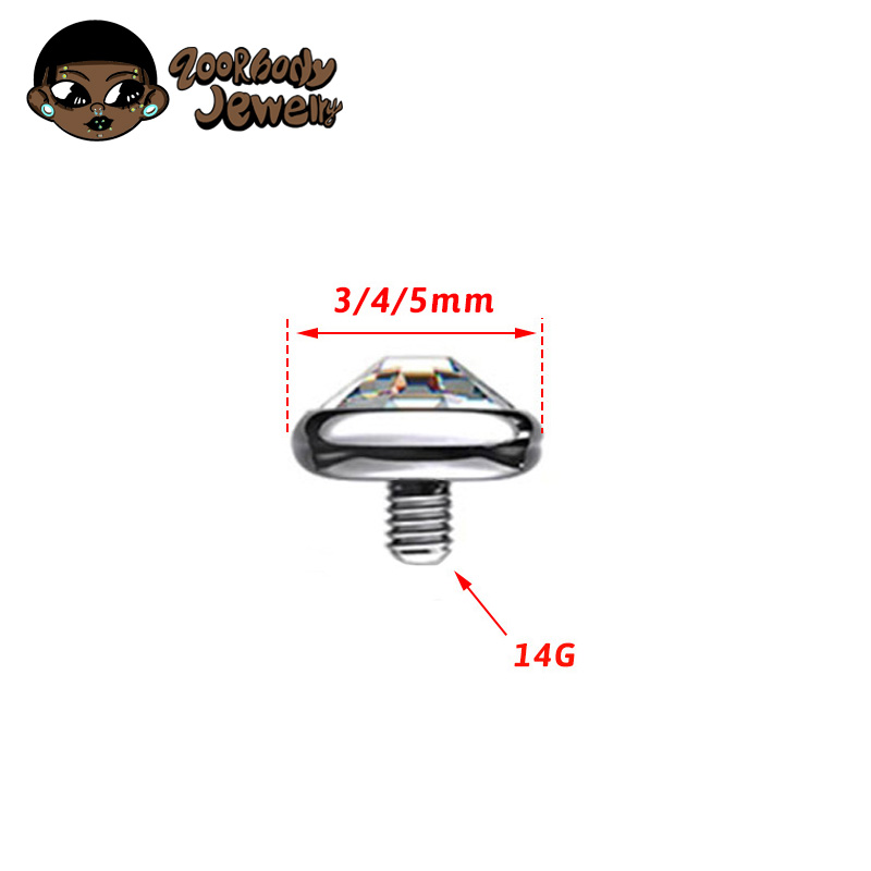 1개 ASTM F136 티타늄 베젤 엔드 플랫 돔 바텀 - Body Jewelry Dermal 리뷰 및 가격
