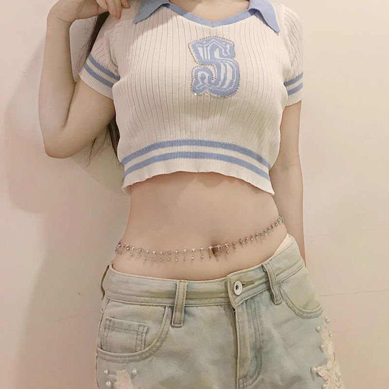 심플한 더블 레이어 비즈 체인, 여성용 허리 밸리 체인 - Body Jewelry Waist Chains 리뷰 및 가격
