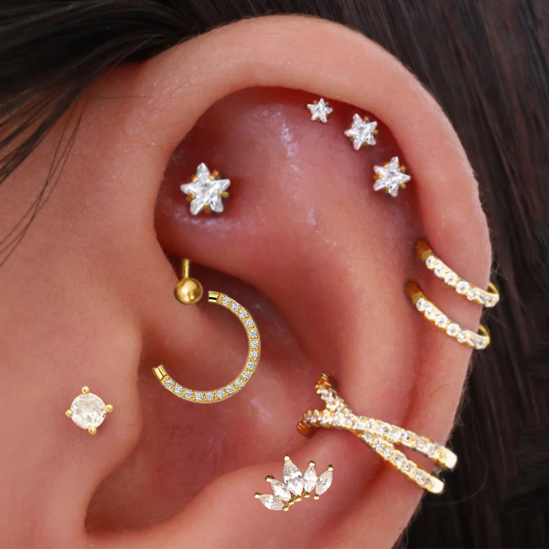 헬릭스 피어싱 스타 귀걸이 여성용, 트렌드 2025 지 - Body Jewelry Trend 리뷰 및 가격