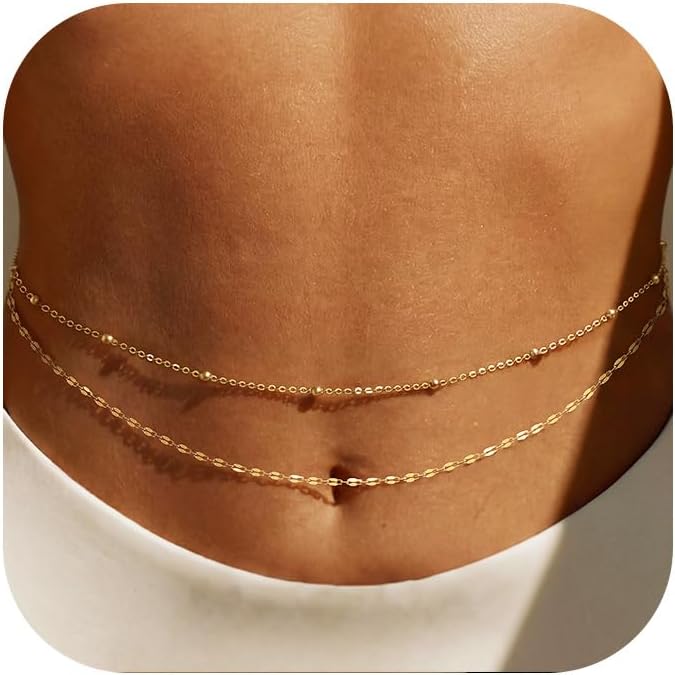 14K 금도금 허리 체인 여성용 레이어드 허리 비즈 벨 - Body Jewelry Bra 리뷰 및 가격