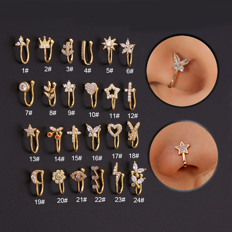 새로운 1PCS 가짜 피어싱 클립 코 링 커프 바디 쥬 - Body Jewelry Trend 리뷰 및 가격